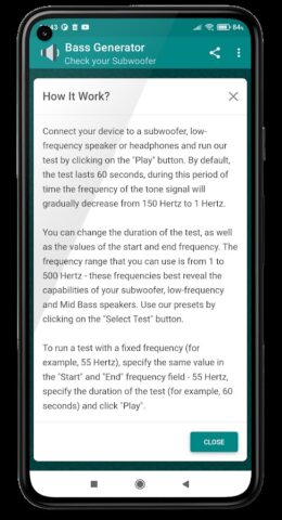 Bass Generator. Subwoofer Test для Android — скриншот 4