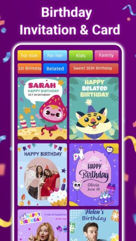 Birthday Card Maker 2023 для Android — скриншот 2