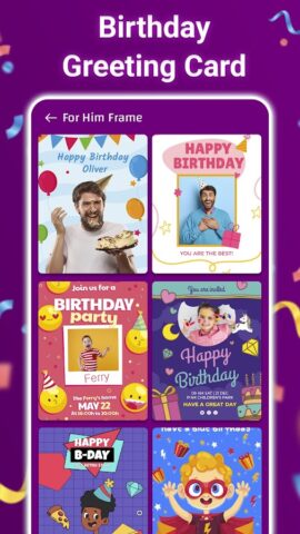 Birthday Card Maker 2023 для Android — скриншот 3
