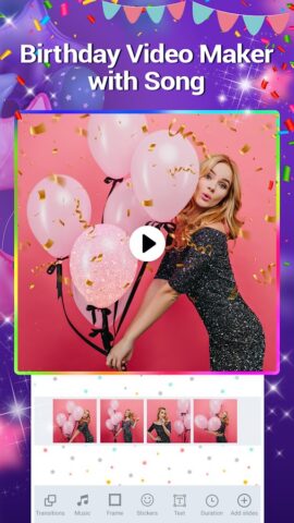 День Рождения Видео с Фото для Android — скриншот 1