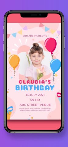 Birthday invitation maker для Android — скриншот 1