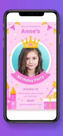 Birthday invitation maker для Android — скриншот 2