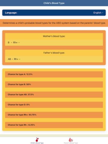 Калькулятор Группы Крови для Android — скриншот 3