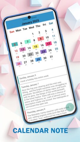 Календарь Примечания для Android — скриншот 1