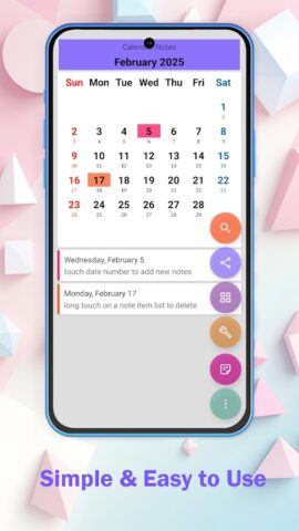 Календарь Примечания для Android — скриншот 2