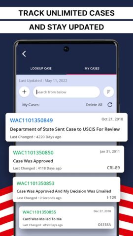 Case Tracker USA Immigration для Android — скриншот 1