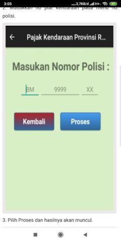 Cek Pajak Kendaraan Riau для Android — скриншот 3