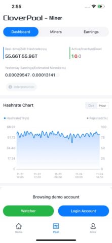 CloverPool — лучший пул BTC для iOS — скриншот 2