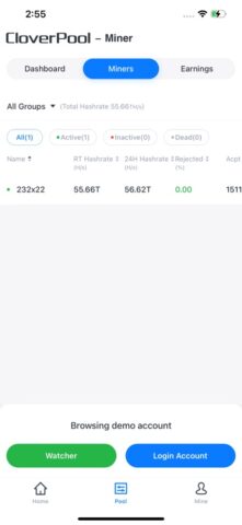 CloverPool — лучший пул BTC для iOS — скриншот 3