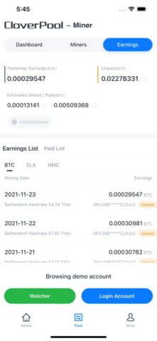 CloverPool — лучший пул BTC для iOS — скриншот 4