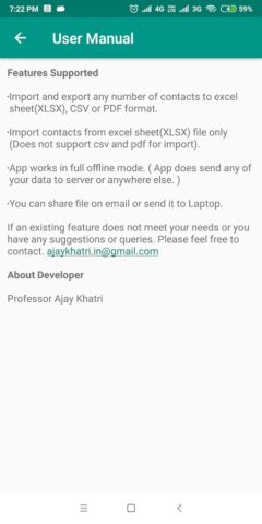 Contact To Excel для Android — скриншот 5