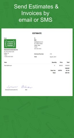 Contractor Estimate & Invoice для Android — скриншот 3