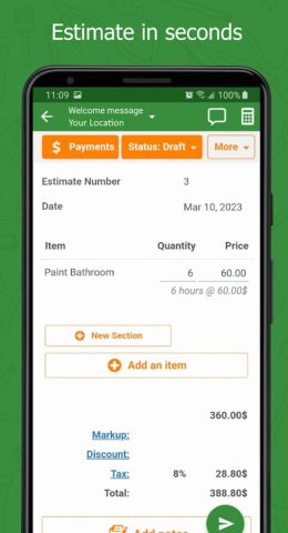 Contractor Estimate & Invoice для Android — скриншот 4