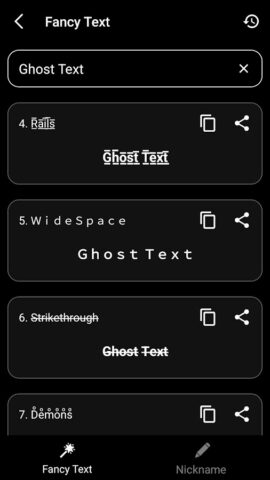 Cool Text, Ghost Text & Symbol для Android — скриншот 3