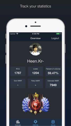 Dota Armory — статистика игры для iOS — скриншот 1