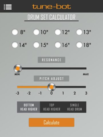 Drum Tuning Calculator для Android — скриншот 5