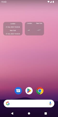 Dual Clock Widget для Android — скриншот 1