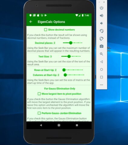 Eigenvalues  Calculator для Android — скриншот 4