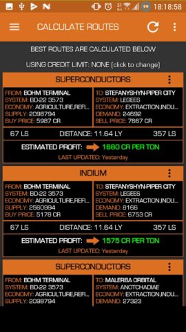 Elite Dangerous TradePad для Android — скриншот 3