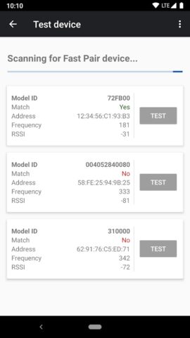 Fast Pair Validator для Android — скриншот 5
