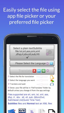 File Translator Subtitle srt для Android — скриншот 1