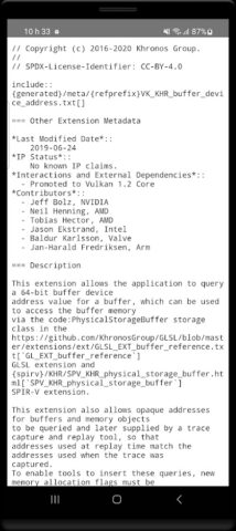 GLview Extensions Viewer для Android — скриншот 3