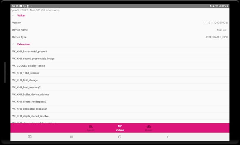 GLview Extensions Viewer для Android — скриншот 5