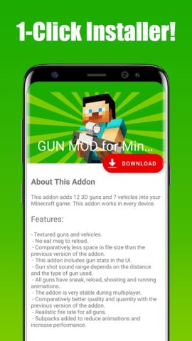 GUN MOD for Minecraft для Android — скриншот 1