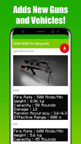 GUN MOD for Minecraft для Android — скриншот 3