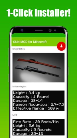 GUN MOD for Minecraft для Android — скриншот 4