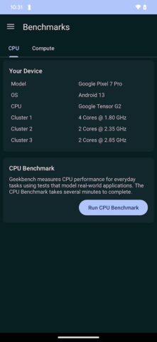 Geekbench 6 для Android — скриншот 1
