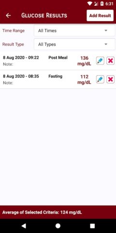 Глюкометр для Android — скриншот 2