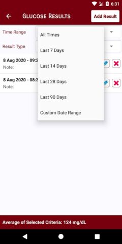 Глюкометр для Android — скриншот 3