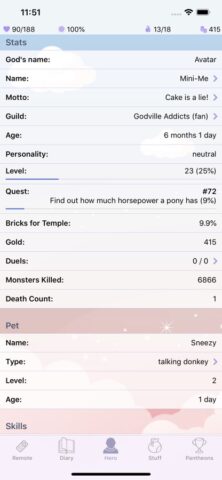 Godville для iOS — скриншот 2