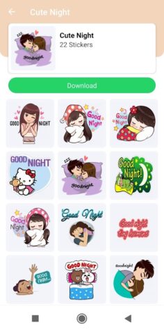 Стикеры доброго утра и ночи для Android — скриншот 1