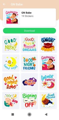 Стикеры доброго утра и ночи для Android — скриншот 2