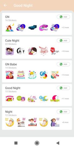 Стикеры доброго утра и ночи для Android — скриншот 5