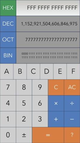Hex,Dec,Oct,Bin(Dev Calc) для Android — скриншот 2