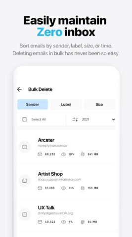 Instaclean — Clean your Inbox для Android — скриншот 3