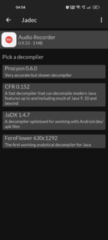 JaDec : Java & APK Decompiler для Android — скриншот 4