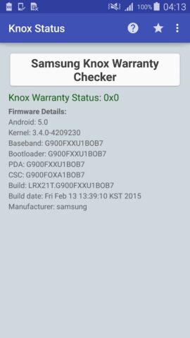 KNOX Статус Samsung для Android — скриншот 1