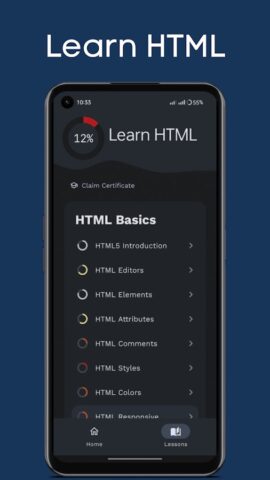 Learn HTML для Android — скриншот 1