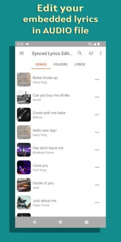 Lyrics Editor: Make Lyrics для Android — скриншот 4