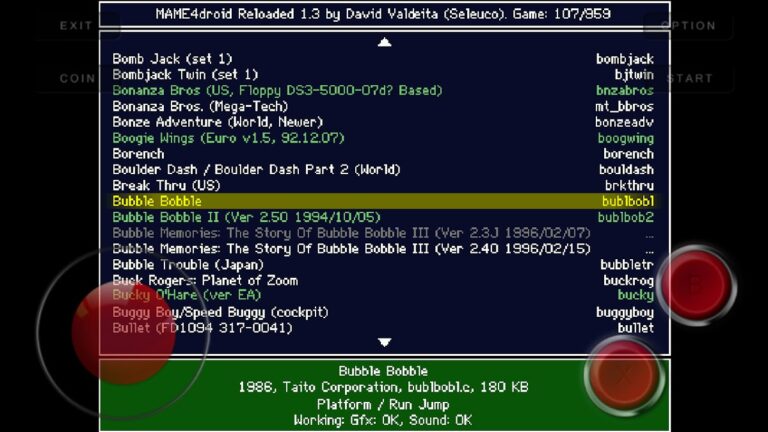 MAME4droid  (0.139u1) для Android — скриншот 1