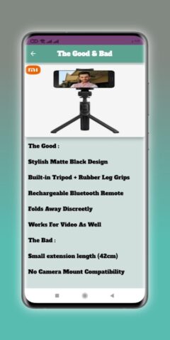 Mi Selfie Stick Tripod Guide для Android — скриншот 2