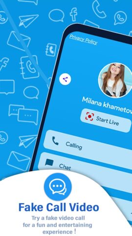 Milana Khametova Fake Call для Android — скриншот 1