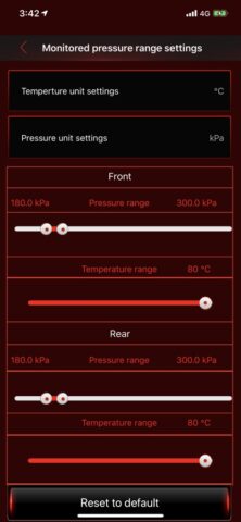 Multi Wheel BLE TPMS для iOS — скриншот 2