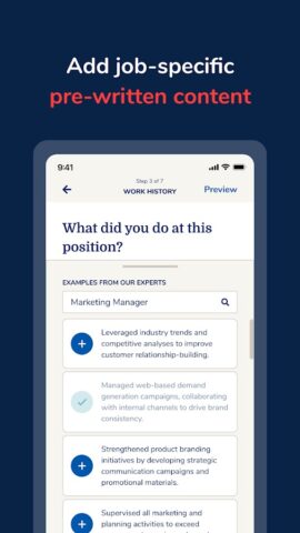 MyPerfectResume Builder для Android — скриншот 5