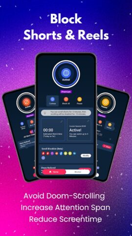 NoScroll: Block Reels & Shorts для Android — скриншот 1