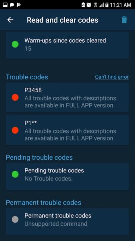 Obd Harry — ELM car scanner для Android — скриншот 3
